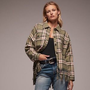 Zara Plaid Fringe Shacket